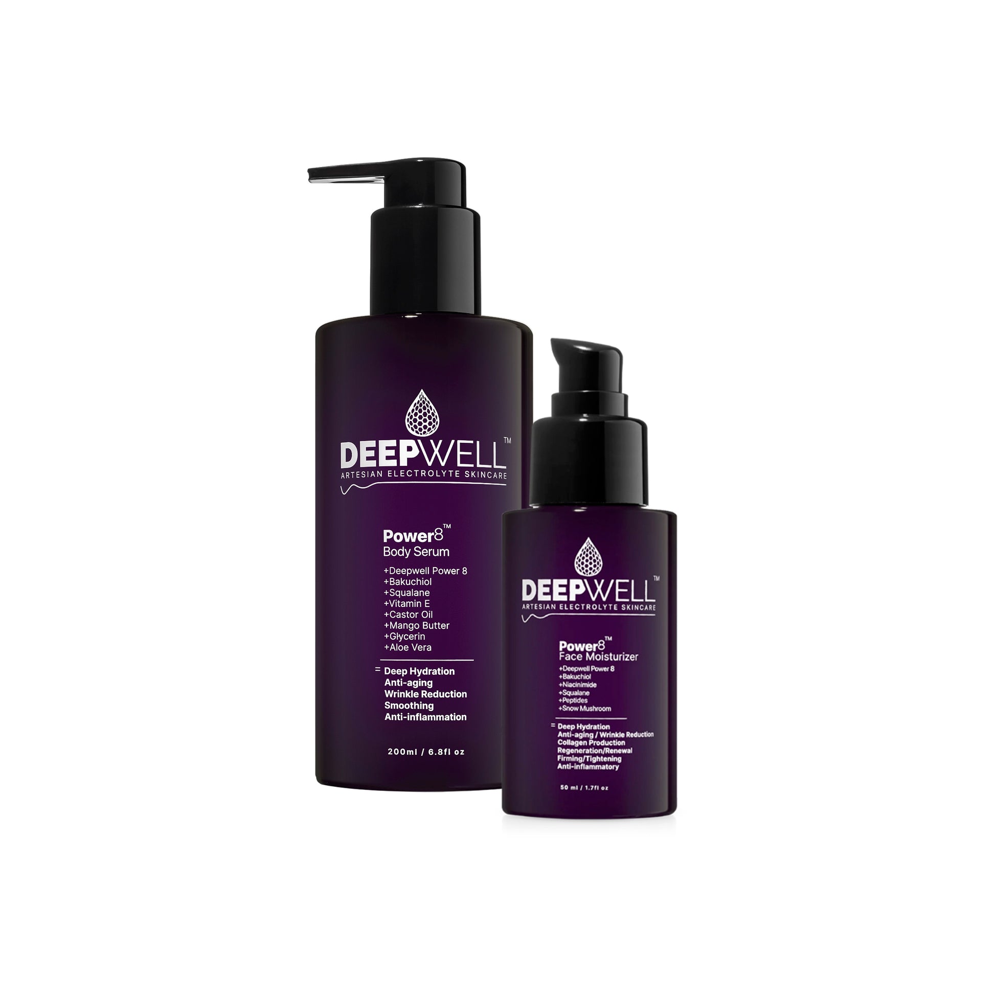 Power8 Body Serum and Face Moisturizer - Body & Face Glow Bundle